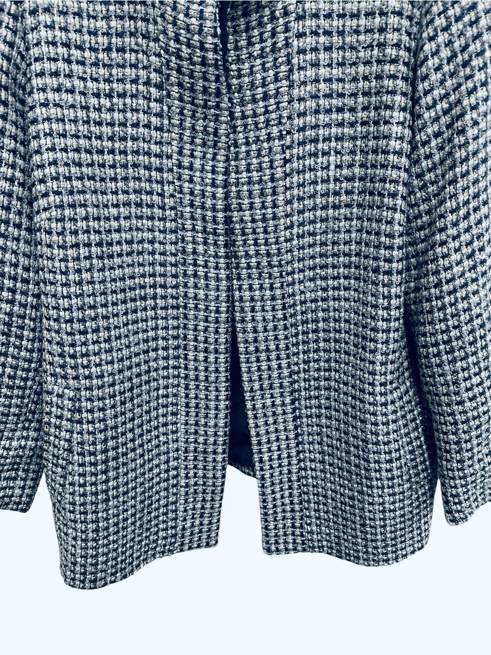 Coldwater Creek open front wool blend tweed blazer blue grey metallic Size 20/22 - Picture 4 of 12